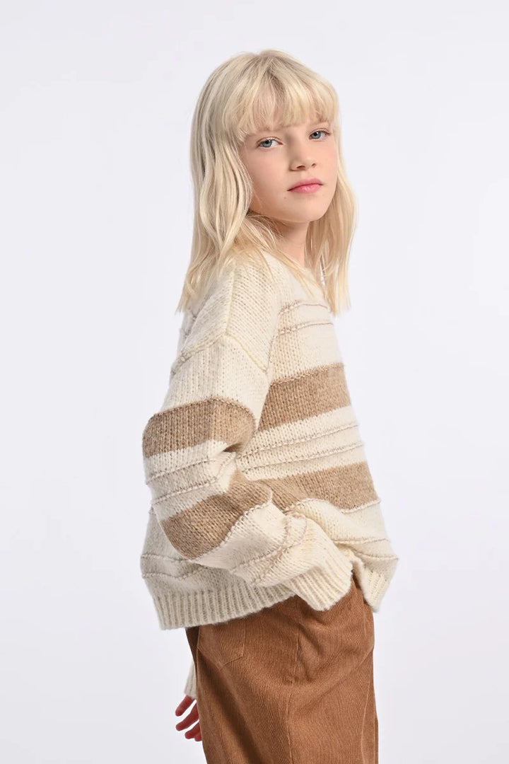 Molly Bracken Girls Striped Knitted Sweater