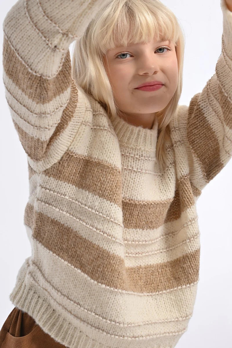 Molly Bracken Girls Striped Knitted Sweater