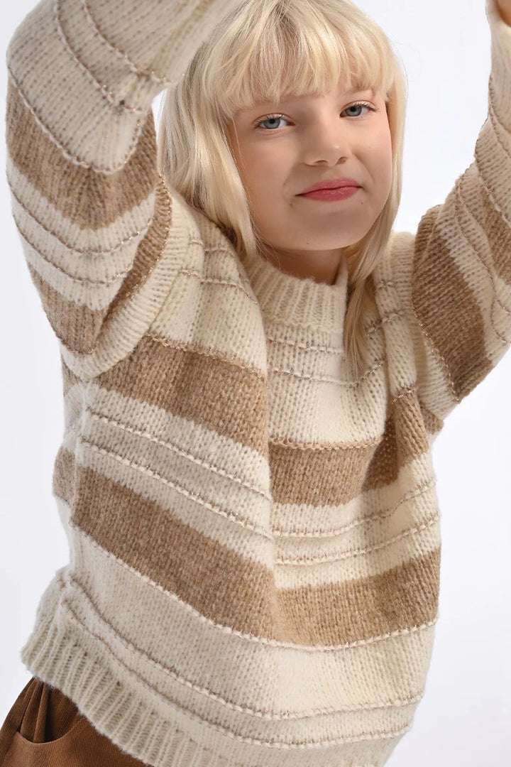 Molly Bracken Girls Striped Knitted Sweater