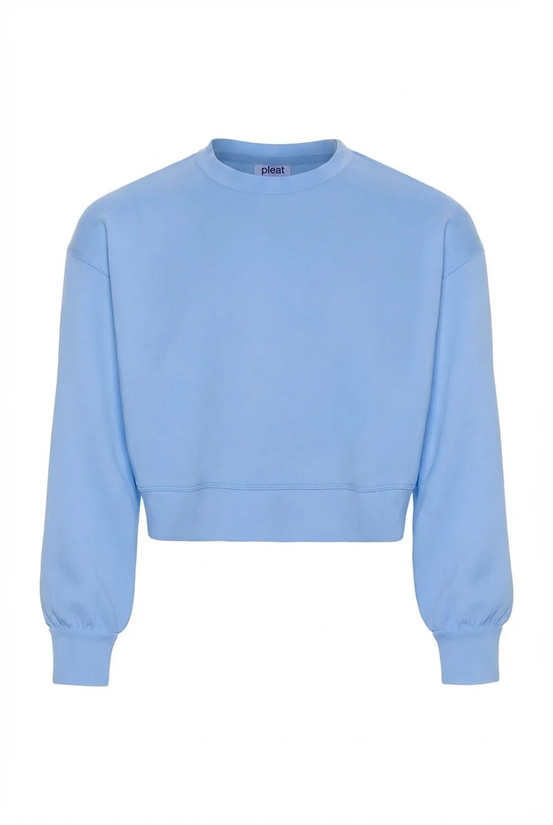 Pleat Darby Sweatshirt in True Blue
