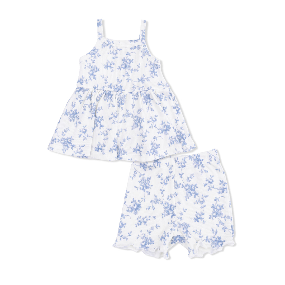 Angel Dear Blue Vines Tank and Short Set