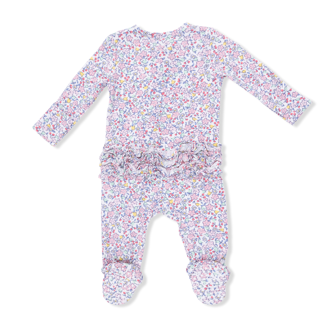 Angel Dear Elizabeth Garden 2 Way Ruffle Zip Footie