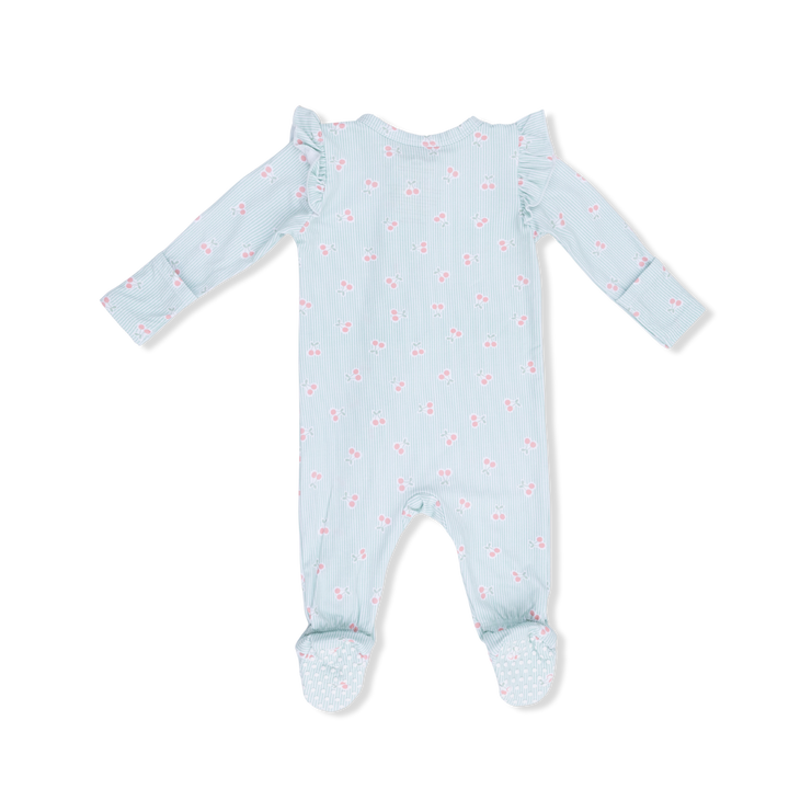 Angel Dear Tiny Cherry Stripe Zipper Footie