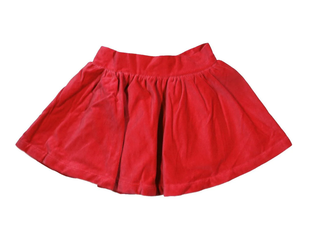 Lulu Bebe Sofie Red Velvet Skirt