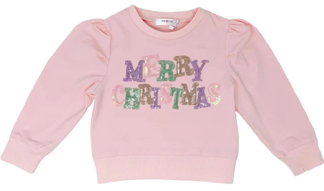 Lulu Bebe Lilly Sweatshirt with Merry Christmas