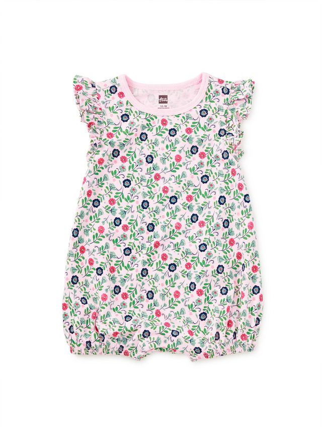 Tea Collection Flutter Baby Romper in Azulejos Florale