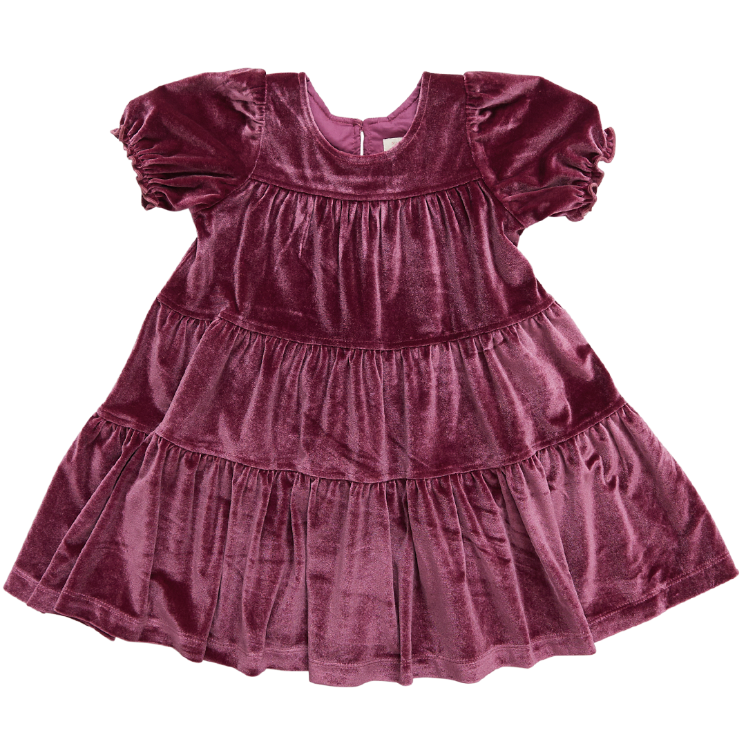 Pink Chicken Velour Elizabeth Dress in Sugarplum (sizes 2-6)
